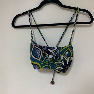 aerie floral Scoop Neck tie back bikini top